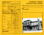 521 Catherine Street - Survey Form by Richmond (Va.). Dept. of Planning and Community Development