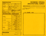 513 West Clay Street - Survey Form by Richmond (Va.). Dept. of Planning and Community Development