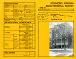 123 West Clay Street - Survey Form by Richmond (Va.). Dept. of Planning and Community Development