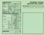 609 Idlewood Ave. - Survey Form by Richmond (Va.). Dept. of Planning and Community Development