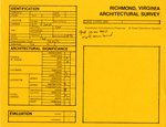 217 East Leigh Street - Survey Form by Richmond (Va.). Dept. of Planning and Community Development