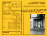 313 West Marshall Street - Survey Form by Richmond (Va.). Dept. of Planning and Community Development