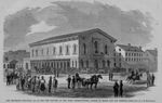 Richmond election, July 25, 1865 -- The polling at the First Market-House, Corner of Maine and 17th Streets by J. R. Hamilton