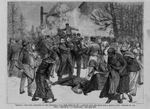 Virginia -- The fatal explosion at the Midlothian Coal Mine, February 3D -- Carrying from the shaft-cage a rescue party overcome by gas by F.C. Burroughs