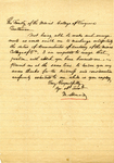 Letter from M. Howard to the faculty, 1863